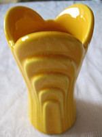 Art deco Gmundner sárga váza