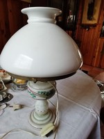 Antik asztali lámpa + tejüveg búra