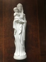 Régi nagyméretű fehér szép Mária Kis Jézussal porcelán szobor 31cm magas.