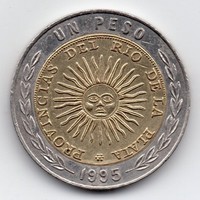 Argentína 1 argentin Peso, 1995, bimetál emlékveret