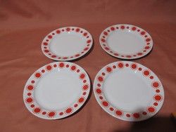 4 db retro Alföldi piros pöttyös, napocskás süteményes tányér