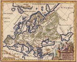 Summa Europae Antique Descriptio - antik térkép - 1697 Leyden Hollandia - rézmetszet!