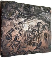 Gloria in Altissimis Deo Jézus születése Nyomódúc klisé antik darab!