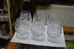 6 darab kristály konyakos pohár
