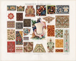 Díszitmények IV, színes nyomat 1894, német, litográfia, dísz, eredeti, Ázsia, XVII. - XVIII. század