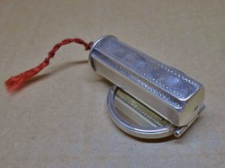 Unique beautiful old silver lipstick holder with mirror
