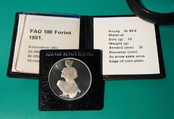 FAO I. - 100 forintos érme 1981. PP - Eredeti MNB tokban "Világ Élelmezési Nap" 