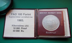 FAO II.100 forintos érme 1983. BU - Eredeti MNB tokban 