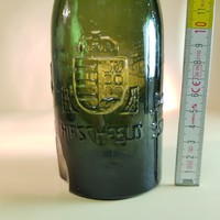 "Pannónia Sör Hirschfeld S. Sörgyár Részvénytársaság Pécs 0.48L" címeres zöld sörösüveg (502)