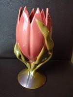 Csodaszép, különleges Zsolnay eozin tulipán váza hibátlan