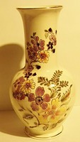 Zsolnay nagy váza , 26 cm ,gazdagon festett 