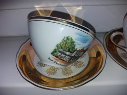 2db Gyönyörű Antik Bohemia Porcelán Csésze