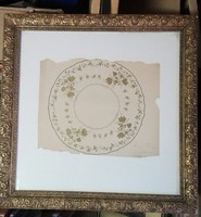 Herendi tányér dekor terve 1889! Ritka, gyűjtői darab