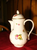 A03 Hutschenreuter teás kanna, kancsó gyönyörű virágos, gyümölcsös dekorral