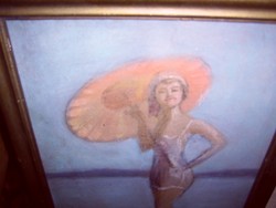 Vaszary János : strandoló hölgy festmény