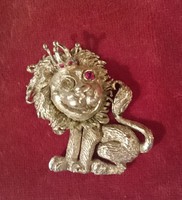 Karácsonyi vásár - Ezüst oroszlán bross