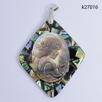 Cámea Óriás medál,Abalone kagylóval