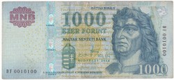 1000 Forint 2010 DC - VF - Polindrom sorszám