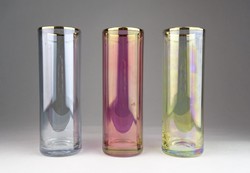 0U401 Retro színes üdítős üveg pohár 3 darab