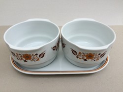 Alföldi porcelán leveses tál virágos köretes kínáló 3 db