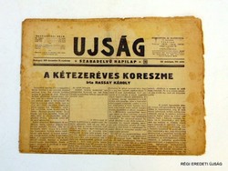 1939 december 24  /  UJSÁG  /  SZÜLETÉSNAPRA RÉGI EREDETI ÚJSÁG Szs.:  6790