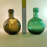 "Zwack J. és Társai Unicum Budapest" olaj- és világoszöld kis likőrösüveg 2 db (511)