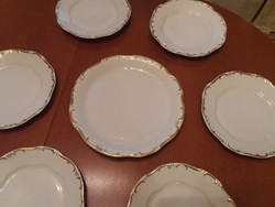 Zsolnay barokk arany stafír, sültes, vacsorázó készlet nagy tányérokkal 6-12 személyes