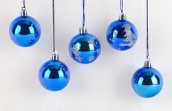 0V301 Kék karácsonyfa gömbdísz 5 darab