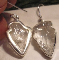 925 ezüst fülbevaló lemuriai kvarc kővel