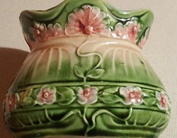 Antik szecessziós fajansz kaspó - váza