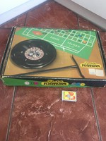 Régi NDK szövetes tábla roulette rulett társasjáték dobozában 