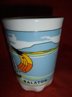 Zsolnay porcelán csésze Balaton dekorral