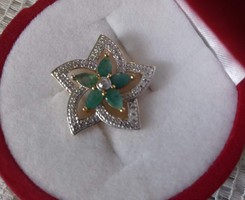 KURIÓZUM!  Természetes Smaragd  & gyémant medál