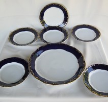 Zsolnay porcelán Pompadour süteményes készlet 