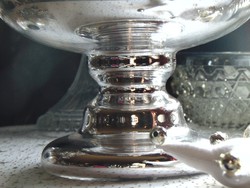 Hatalmas ezüst foncsoros talpas üveg 