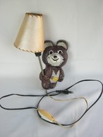 Retró orosz olimpiai Misa maci fém fali lámpa