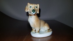 Zsolnay tacskó kutya figura