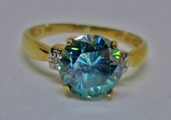 Szépséges valódi  1.92ct  Moissanite gyémántos aranygyűrű