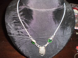 Silver stone necklace