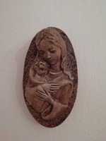 Szűz Mária a kis Jézussal gipsz falidísz