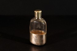 1899. Címeres Ezüst Laposüveg Aranyozott Pohár 10cm 925-ös Vadász Italos Palack Flaska