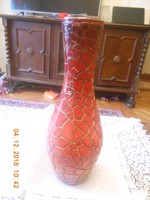 Zsolnay repesztett ökörvérmázas váza 26 cm