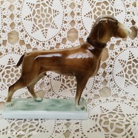 Zsolnay porcelán magyar vizsla kutya