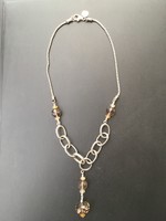 Ezüst nyaklánc,nyakék fűstquartzzal és sárga citrinnel (Silpada) (20)