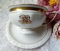 Rosenthal fehér-arany monogrammos teás csésze