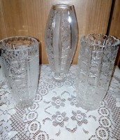 3 db ólomkristály váza