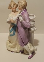 Antik Bisquit ( biszkvit) táncoló pár vázával...porcelán figura