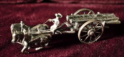 Wooden transport cart silver miniature