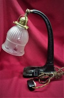 Régi Antik Szecessziós Öntöttvas Talpú Asztali Lámpa