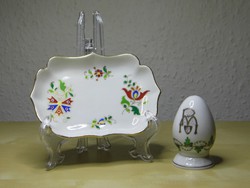 Herendi porcelán vendéglős Gundel tálka és Mátyás pince sószóró hibátlan állapotban kedvező áron!